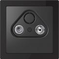 Merten D-Life antenna socket outlet (onyx black frame, anthracite insert)